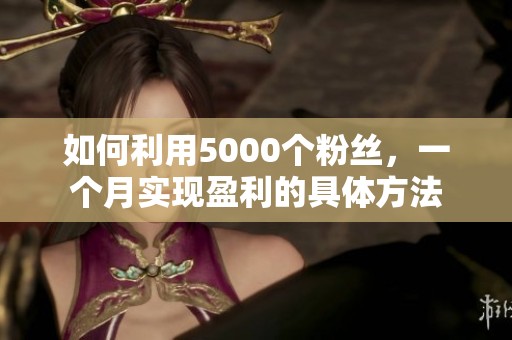 如何利用5000个粉丝，一个月实现盈利的具体方法