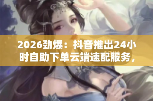 2026劲爆：抖音推出24小时自助下单云端速配服务，开启专属体验！