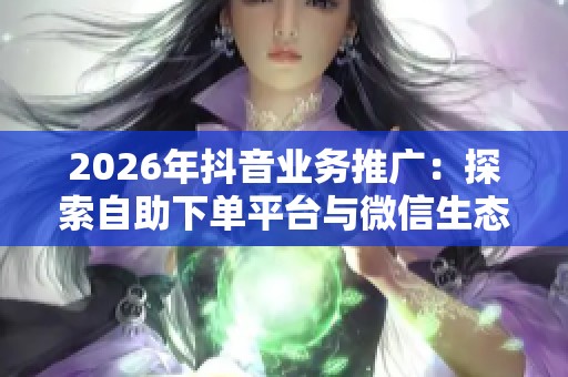 2026年抖音业务推广：探索自助下单平台与微信生态的协同策略