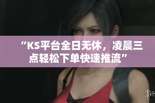“KS平台全日无休，凌晨三点轻松下单快速推流”