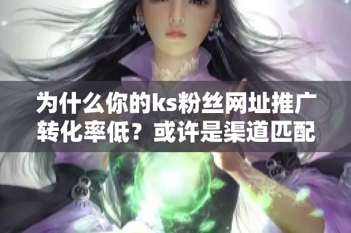 为什么你的ks粉丝网址推广转化率低？或许是渠道匹配错了
