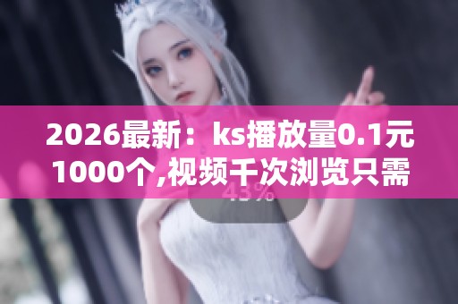 2026最新：ks播放量0.1元1000个,视频千次浏览只需一角轻松获得海量